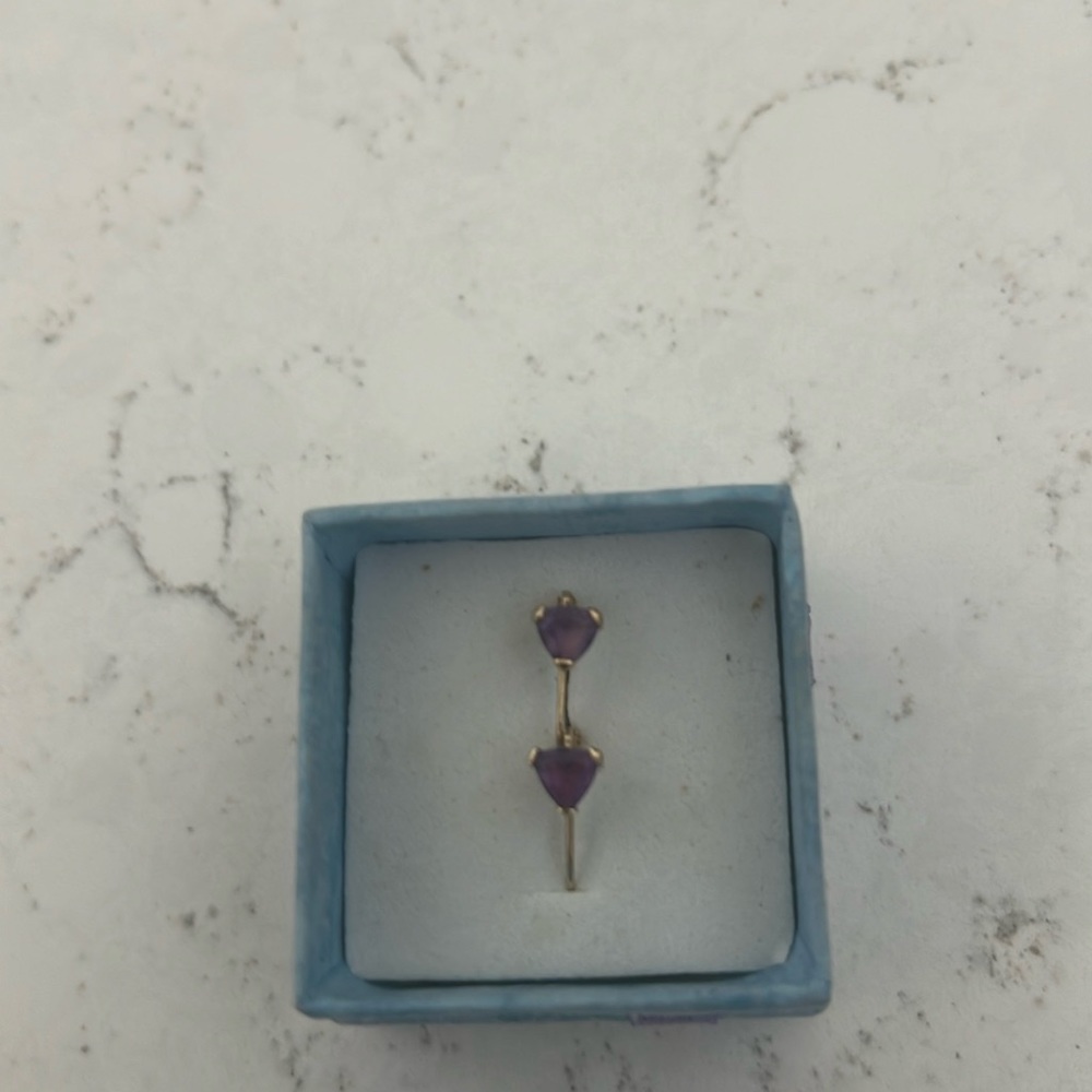 Gold and amethyst earrings.